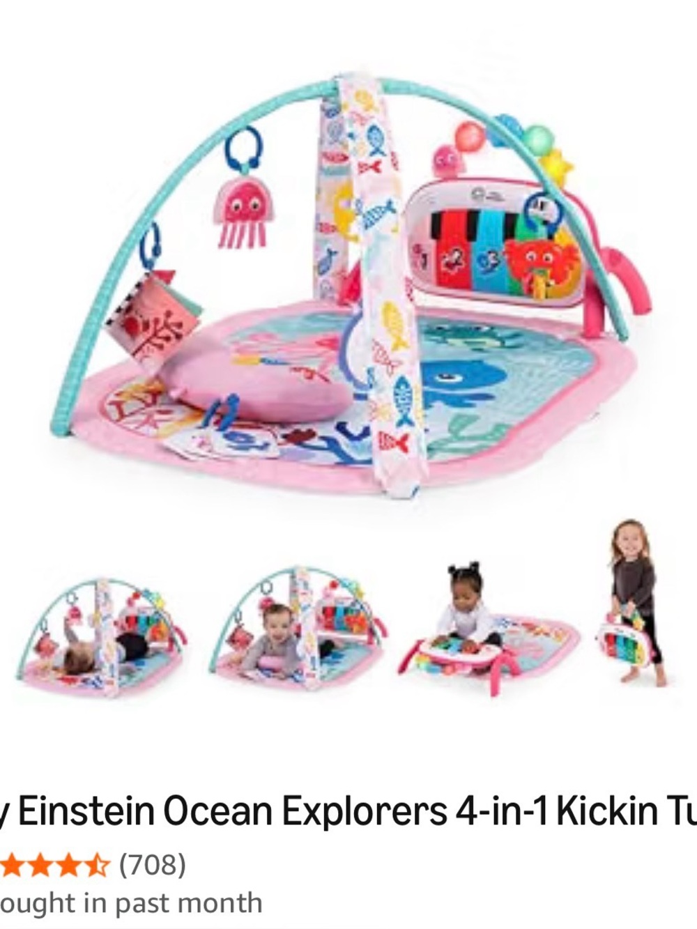 Ocean Explorers 4-in-1 Pink Activity Play Gym for babies